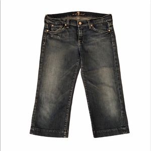 7 for all mankind Dojo crops distressed dark wash